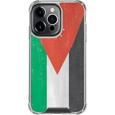 Jordan Flag Distressed iPhone 16 Pro Clear Case